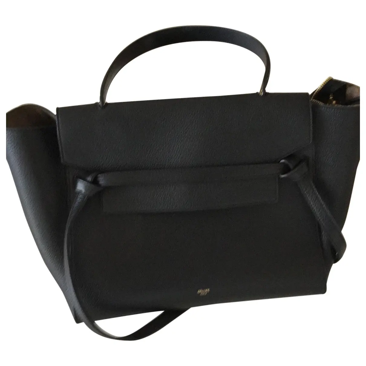 Black Leather Handbag Belt Celine