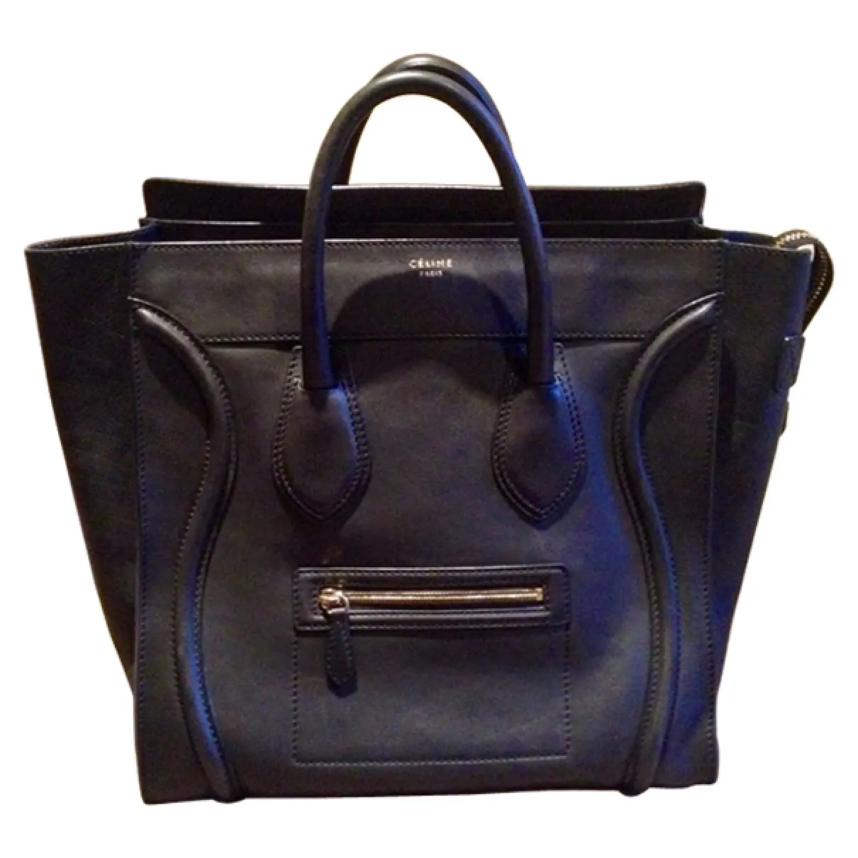 Black Leather Handbag Luggage Celine