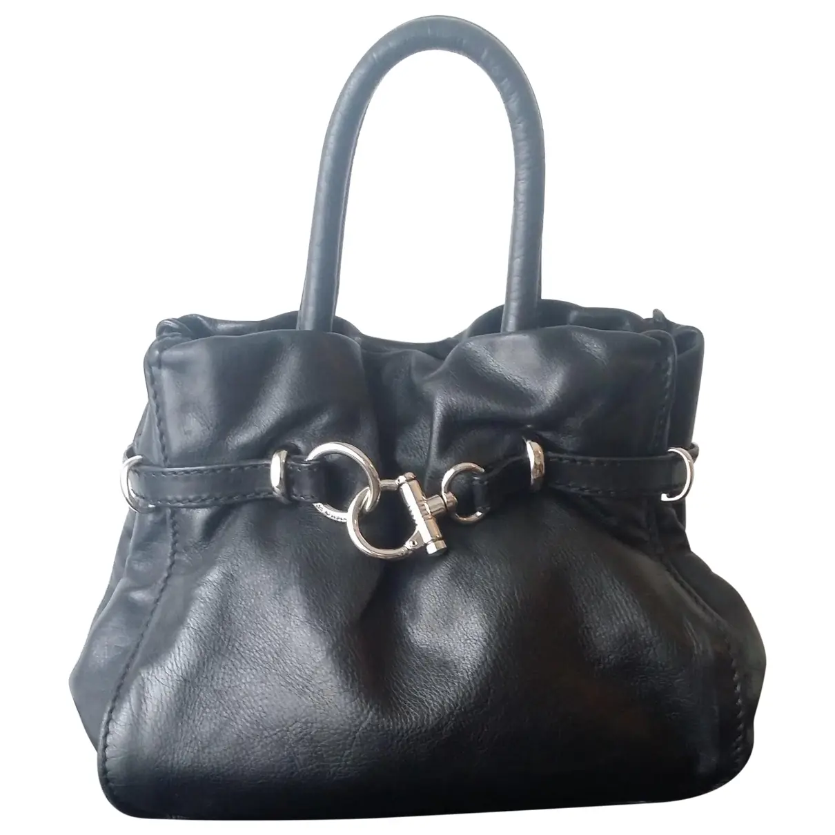 Black Leather Handbag Martha Sonia Rykiel