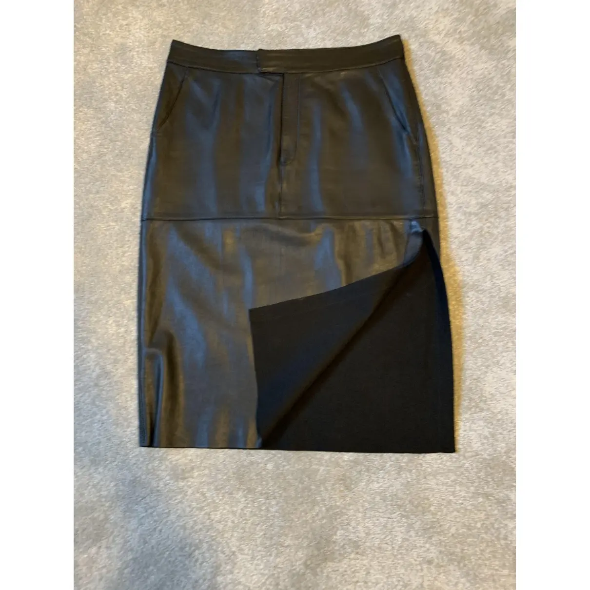 Helmut Lang Leather mid-length skirt for sale
