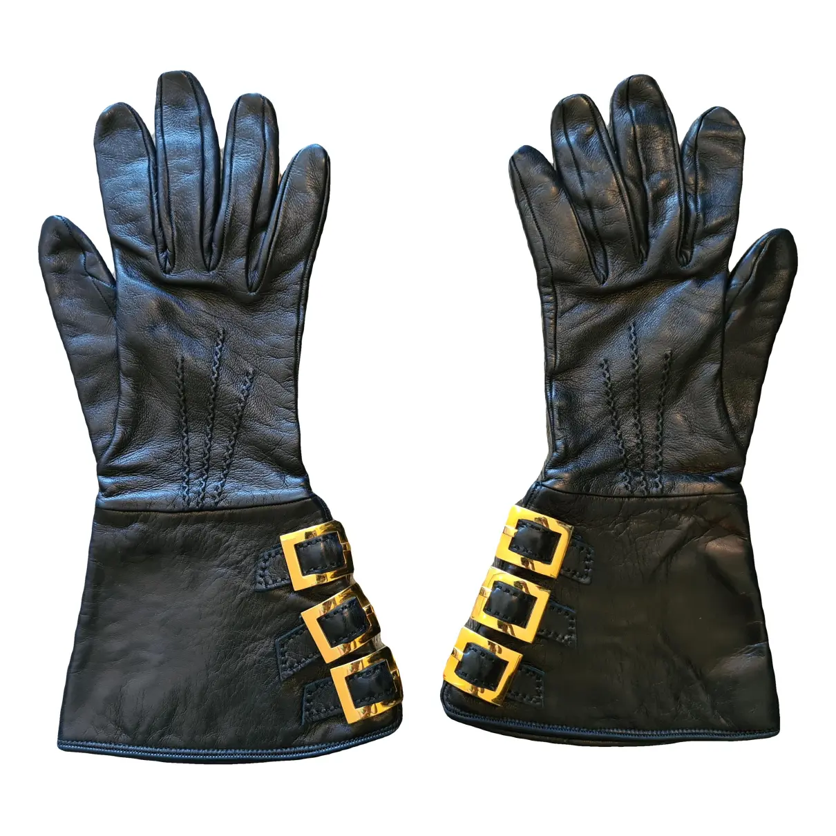 Leather long gloves Hermès - Vintage