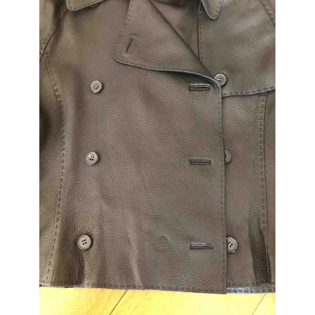 Hermès Leather suit jacket for sale - Vintage