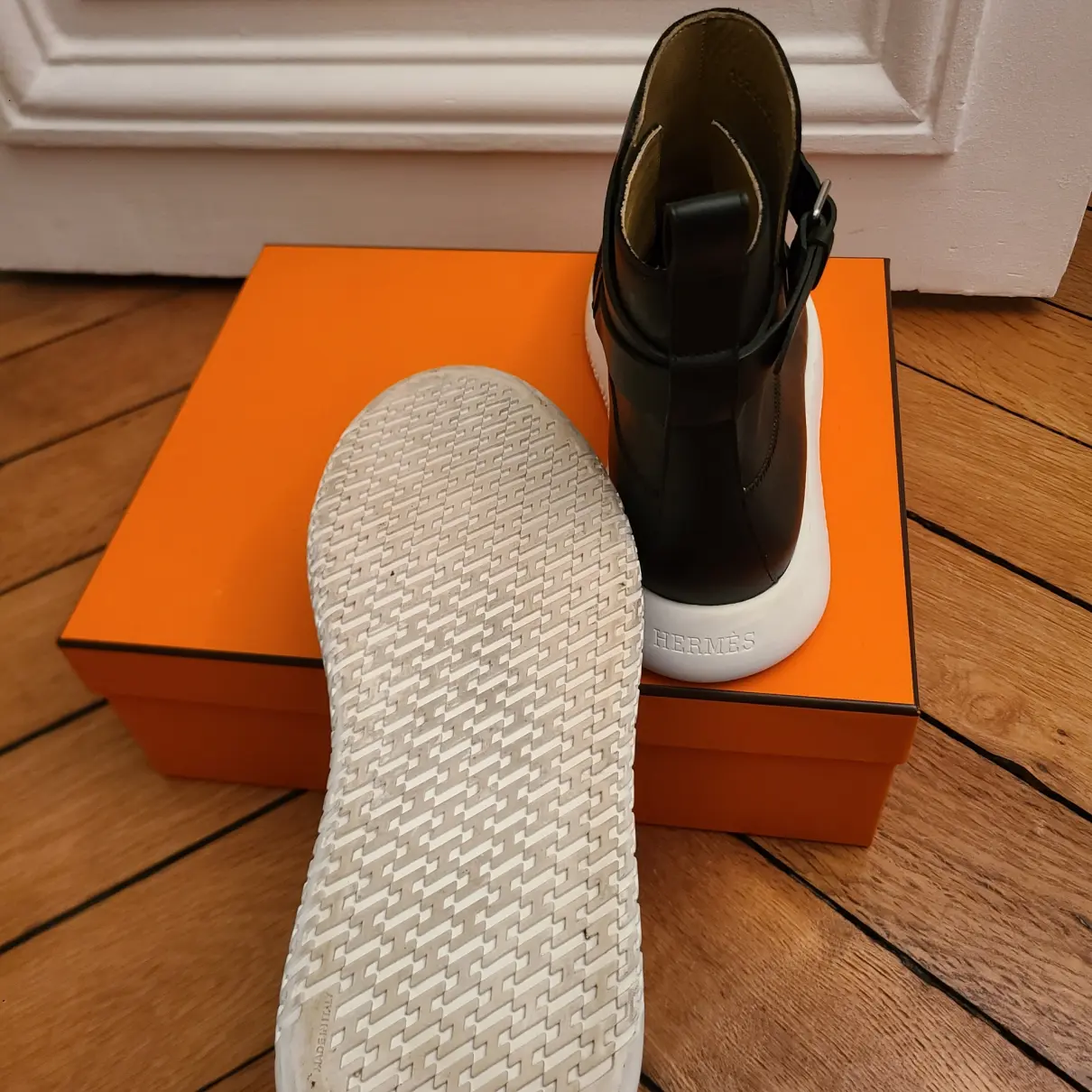 Leather high trainers Hermès