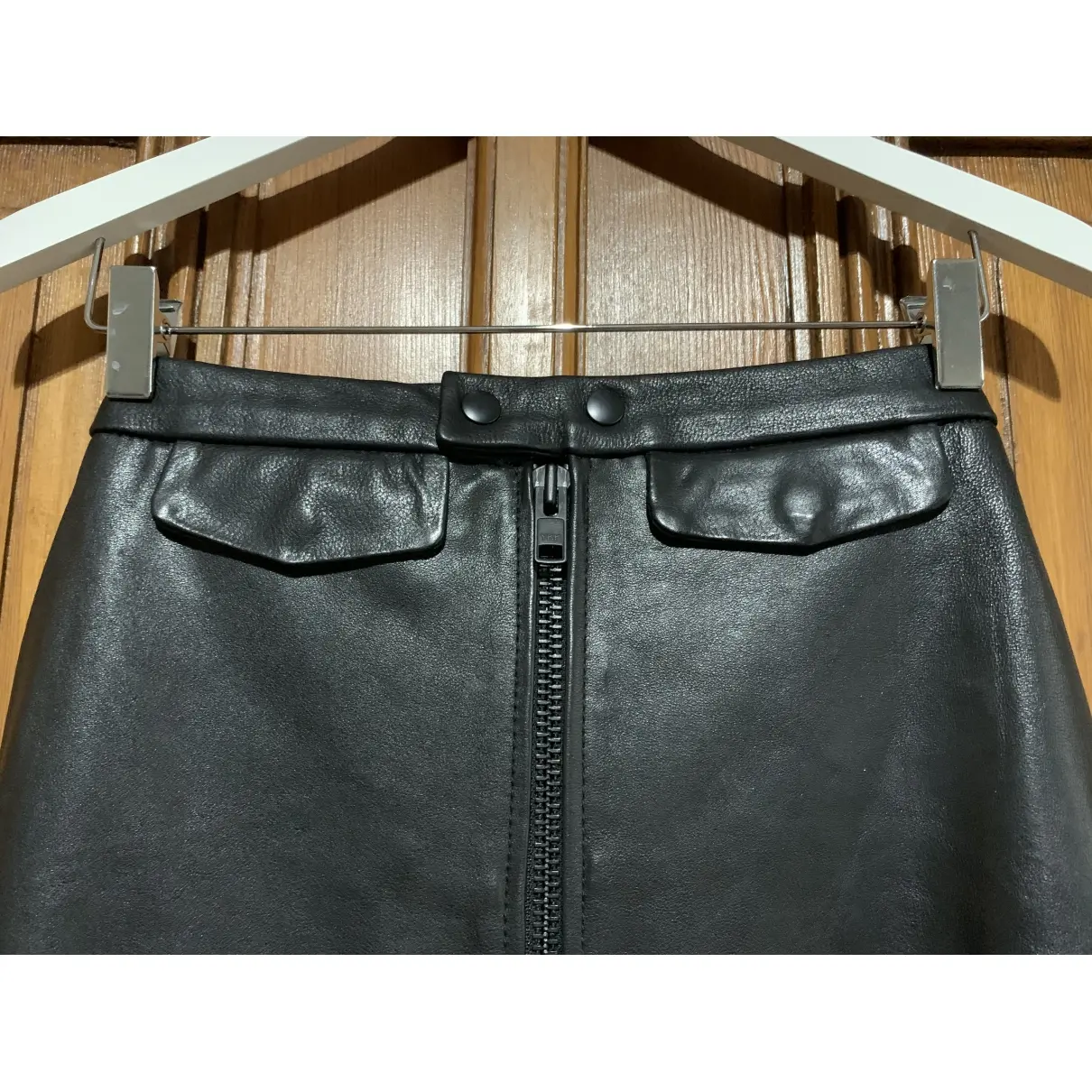 Buy H&M Studio Leather mid-length skirt online