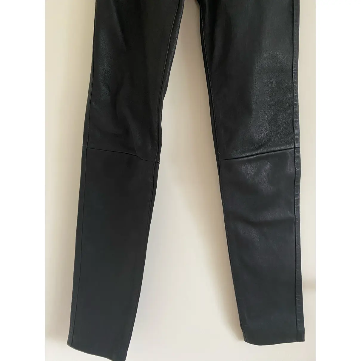 Leather slim pants H&M