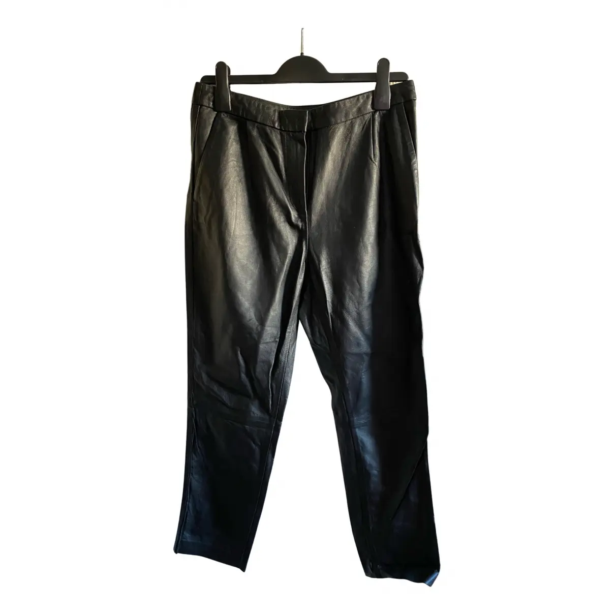 Leather straight pants H&M