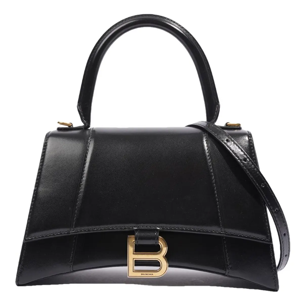 Hourglass leather handbag