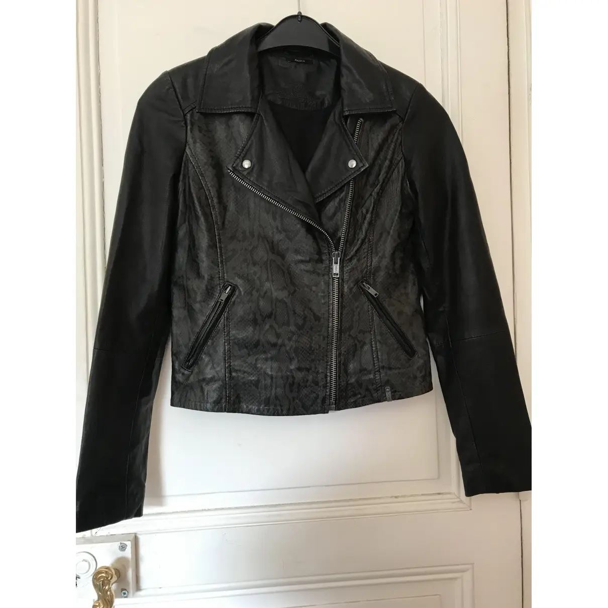 Leather biker jacket Ikks