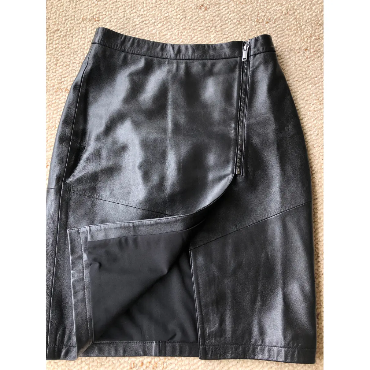 Leather mid-length skirt Ikks