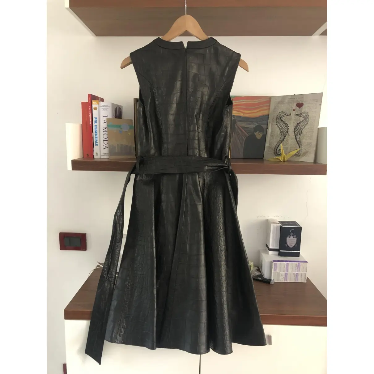 Iris & Ink Leather mid-length dress for sale