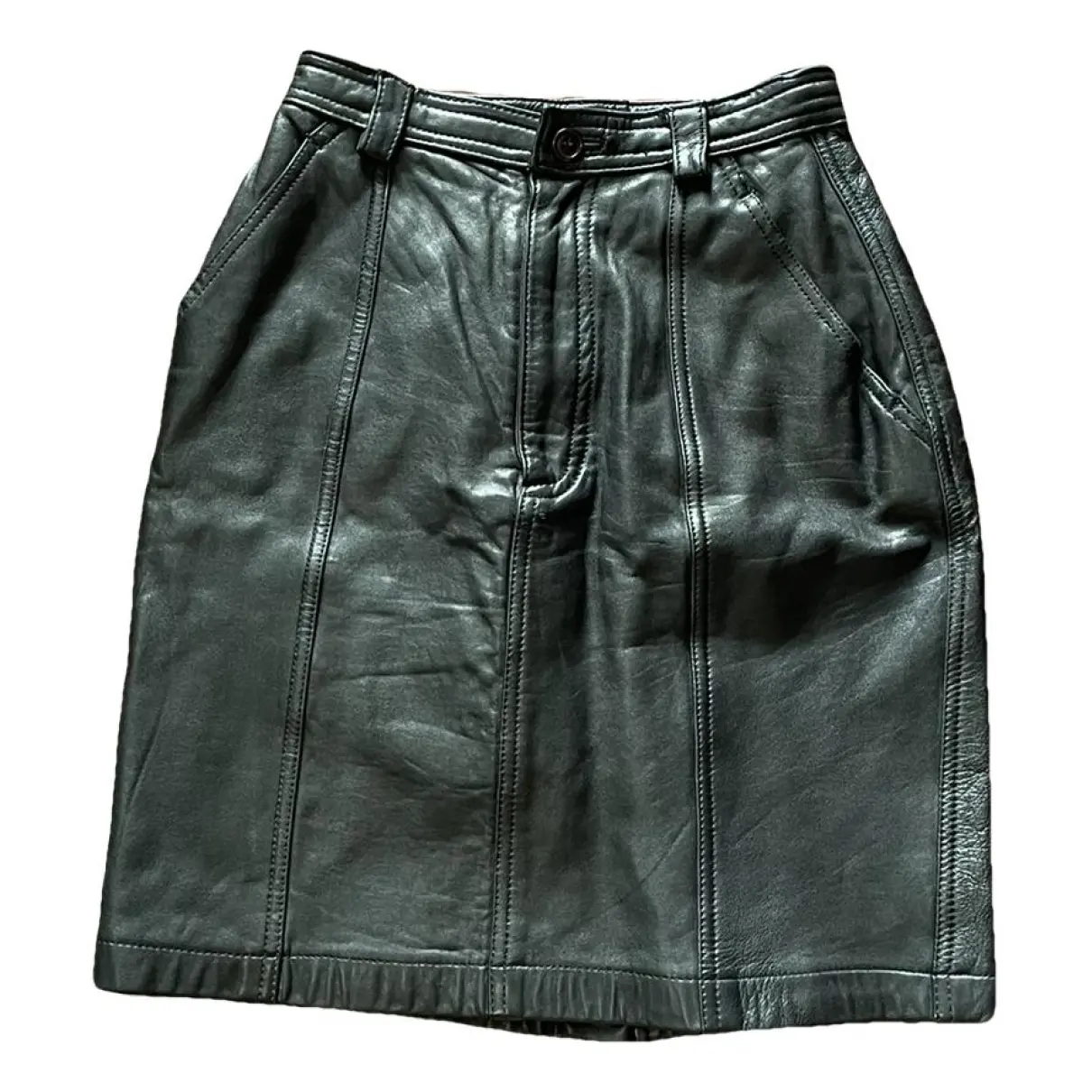 Leather mid-length skirt Issey Miyake - Vintage