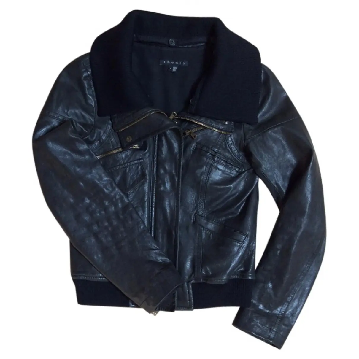 Black Leather Biker jacket Theory