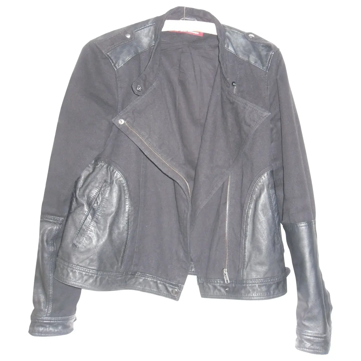 Black Leather Jacket Comptoir Des Cotonniers