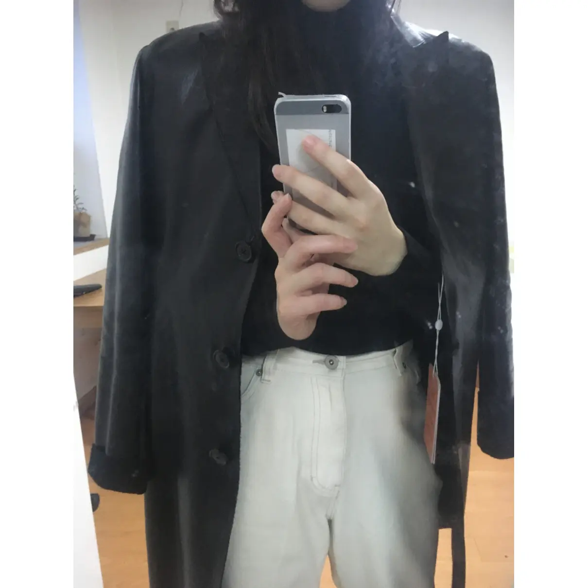 Leather coat Jil Sander