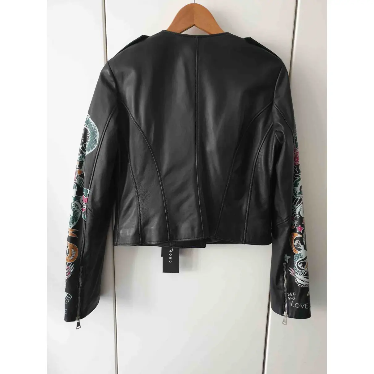 Buy John Richmond Leather biker jacket online