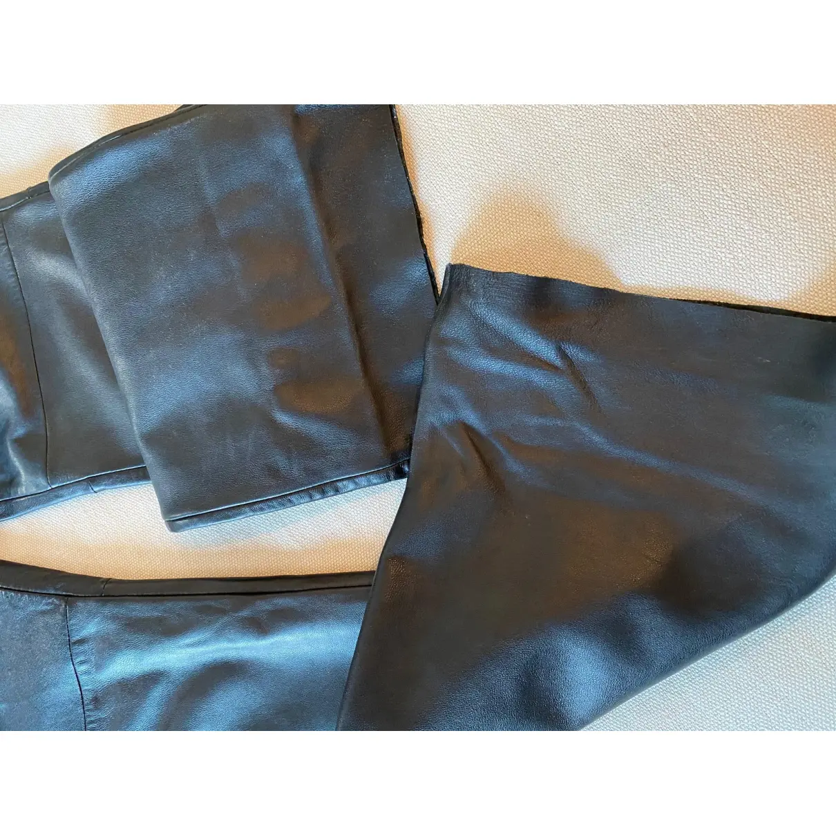 Leather straight pants John Richmond - Vintage