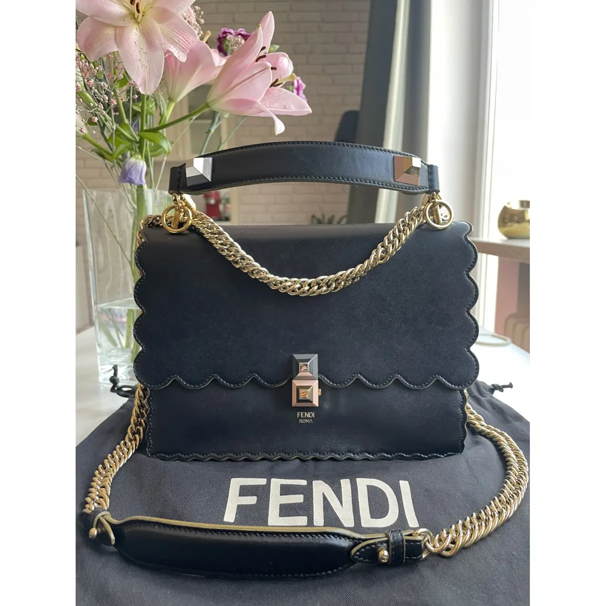 Kan I leather handbag Fendi