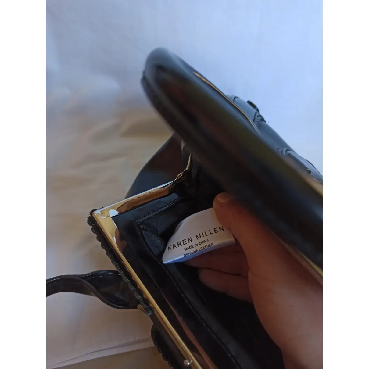 Leather handbag Karen Millen - Vintage