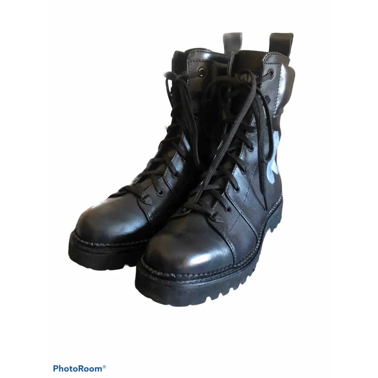 Buy Karl Lagerfeld Leather biker boots online