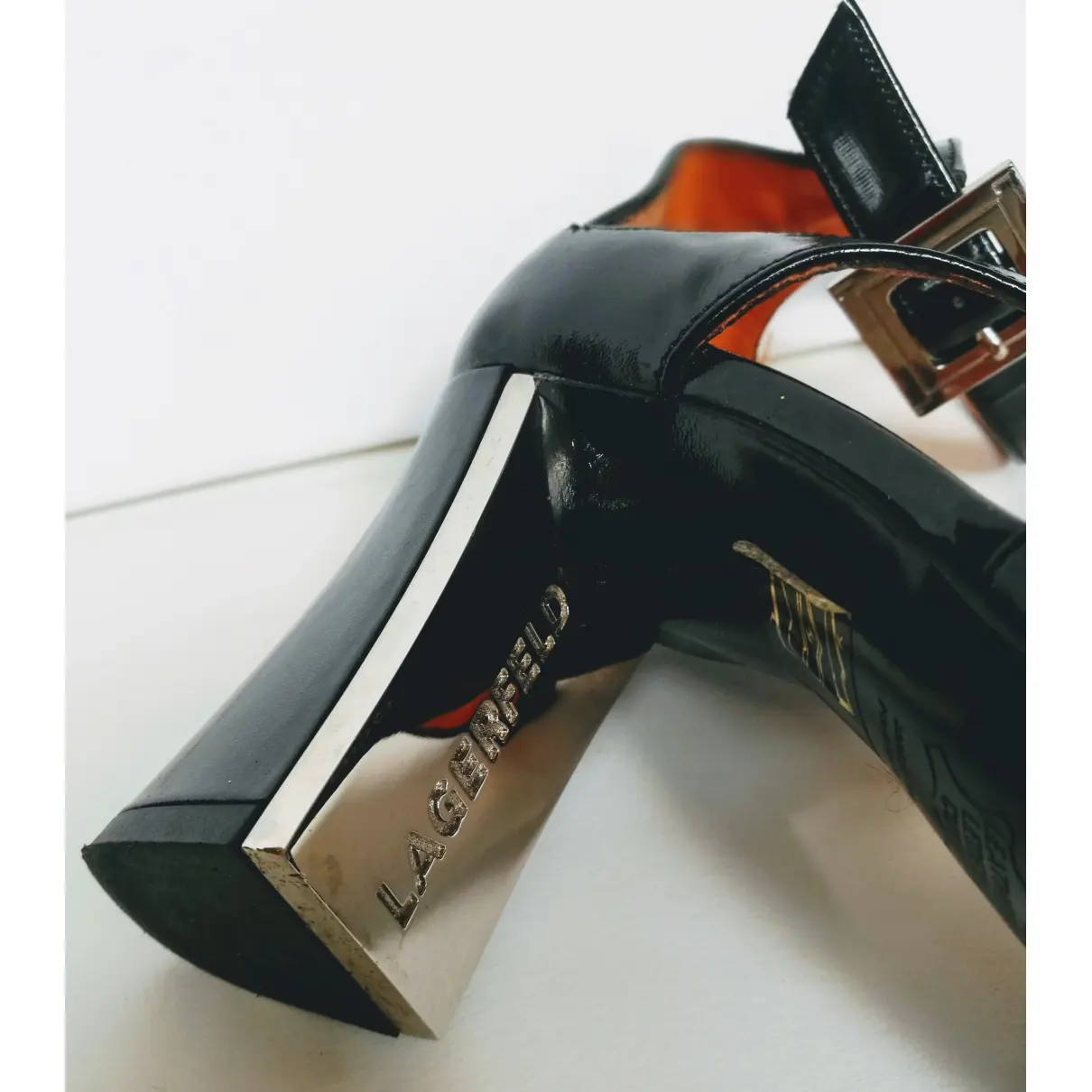 Leather heels Karl Lagerfeld