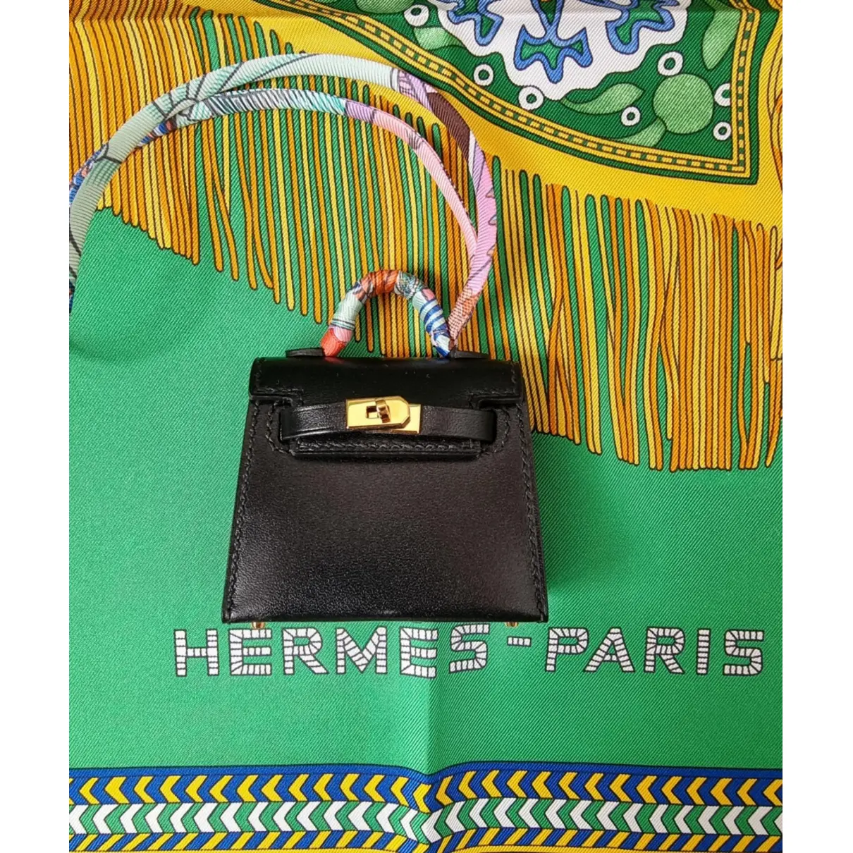 Kelly twilly charm leather bag charm Hermès
