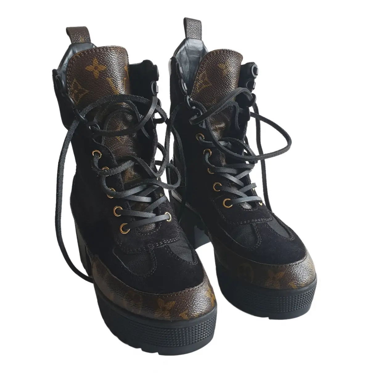 Laureate ankle leather lace up boots Louis Vuitton