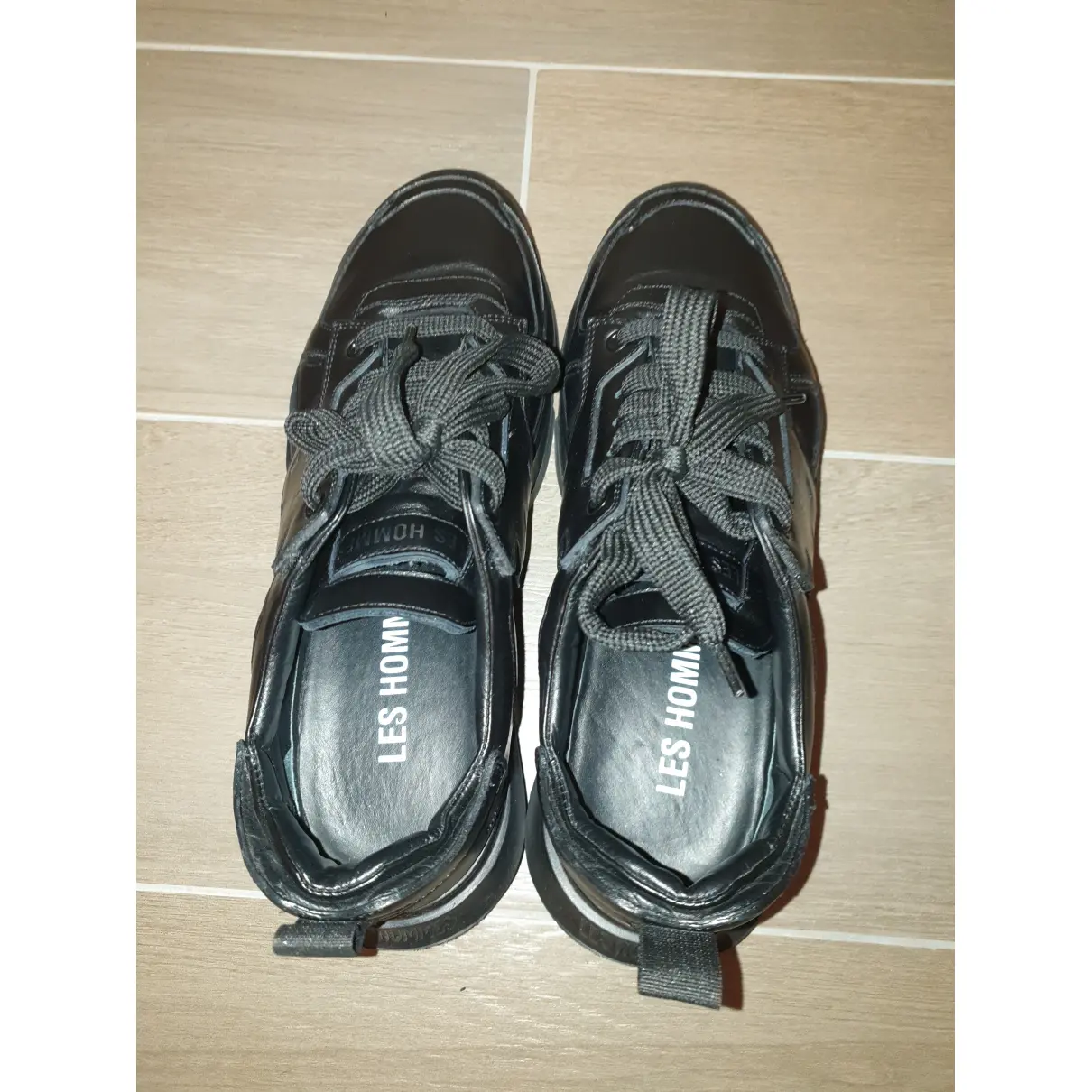 Buy Les Hommes Leather low trainers online