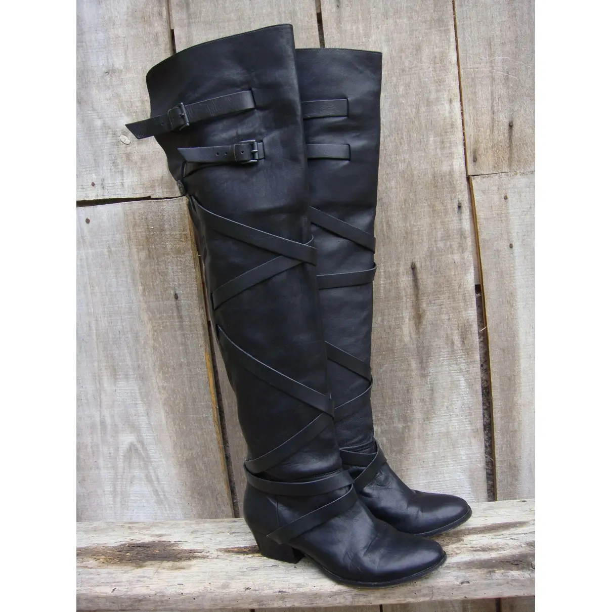 Les Petites Leather boots for sale