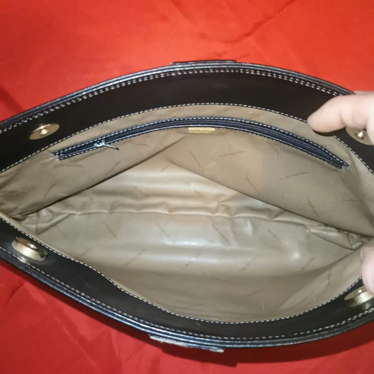 Lettrines leather clutch bag Lancel