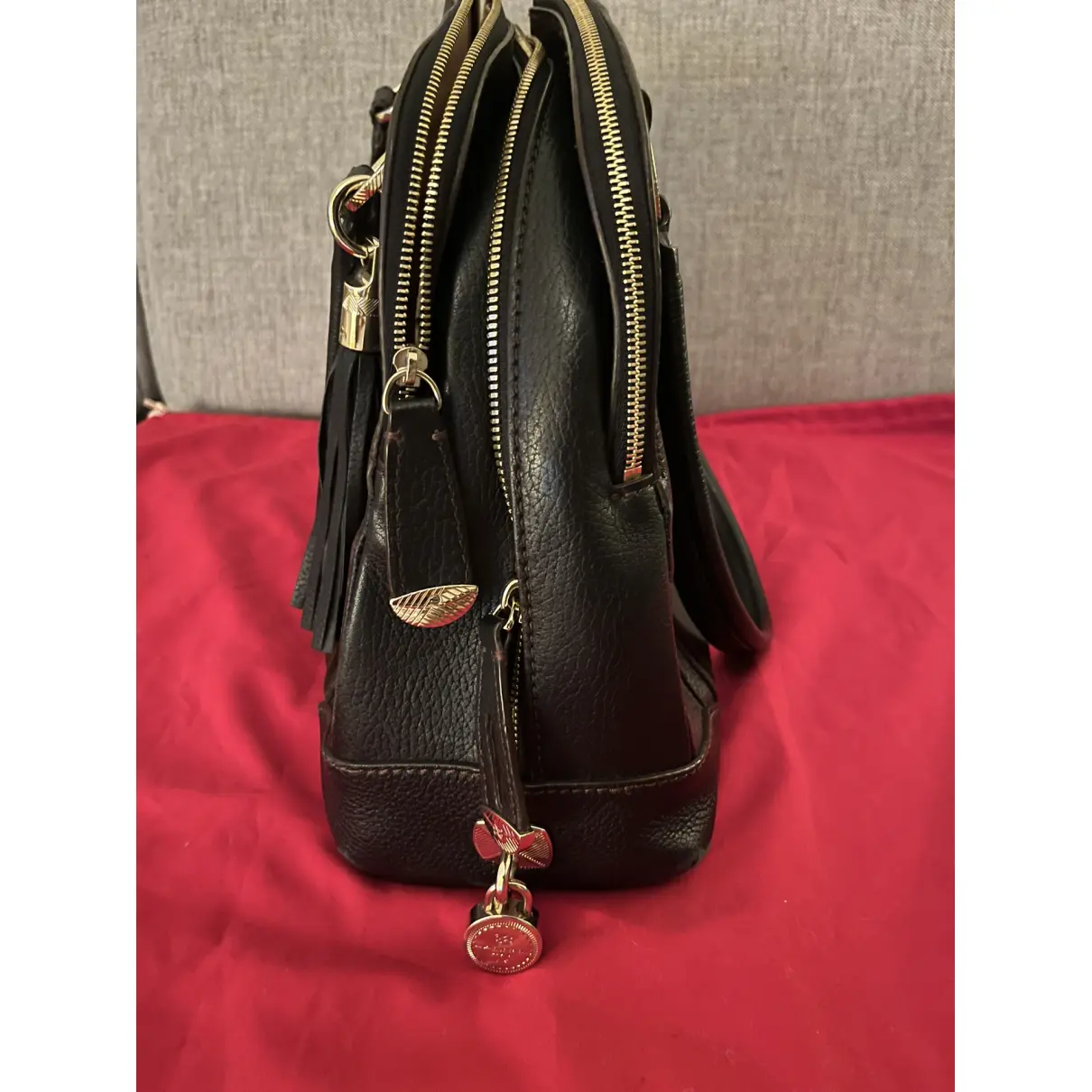 Mademoiselle Adjani leather clutch bag Lancel