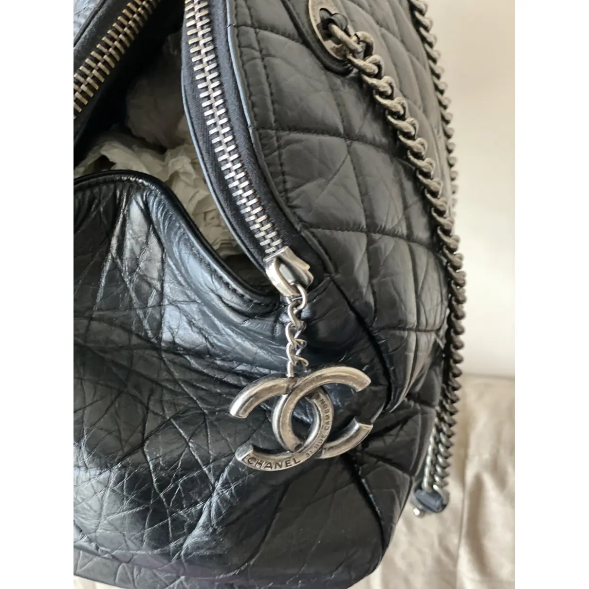 Mademoiselle leather bowling bag Chanel