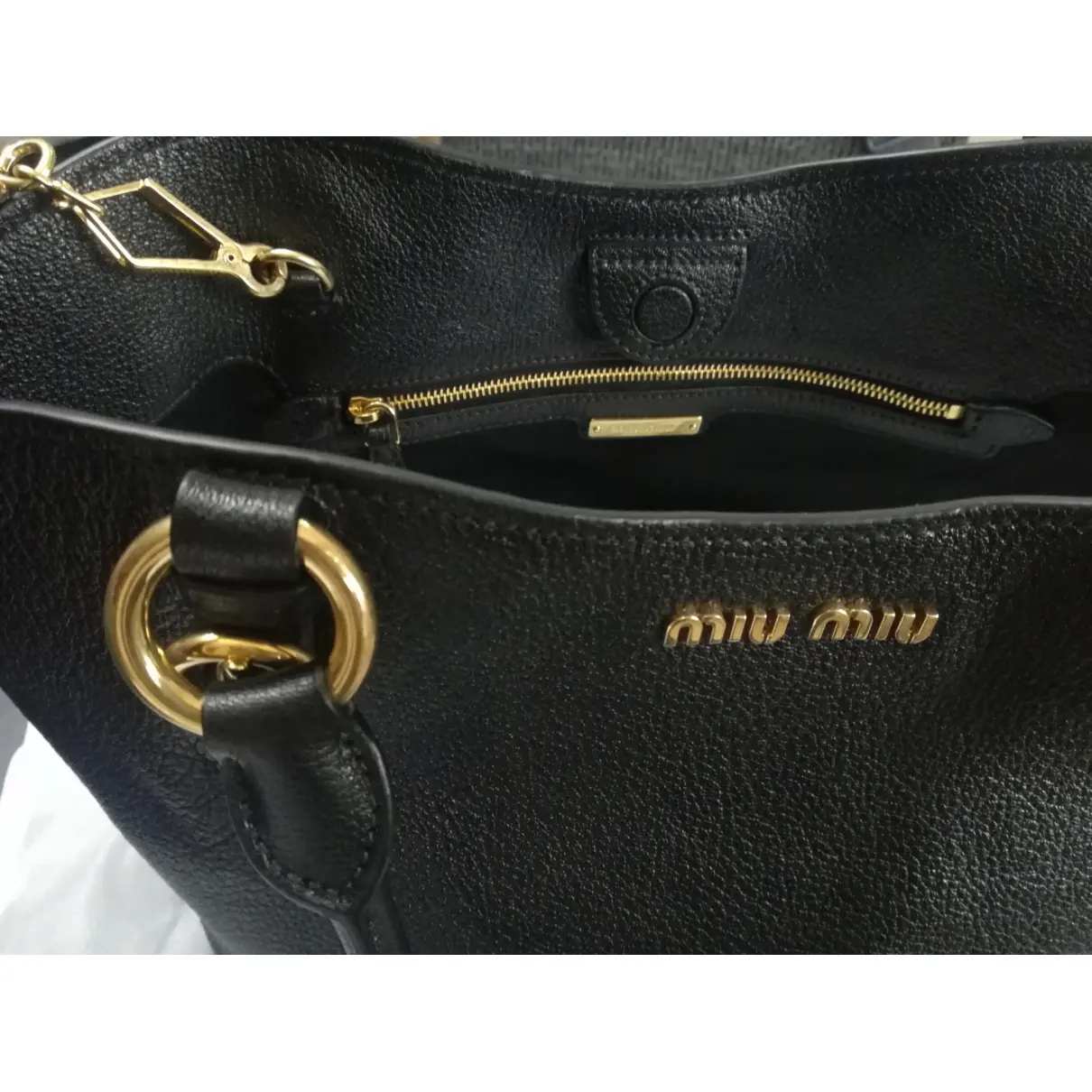 Madras leather handbag Miu Miu