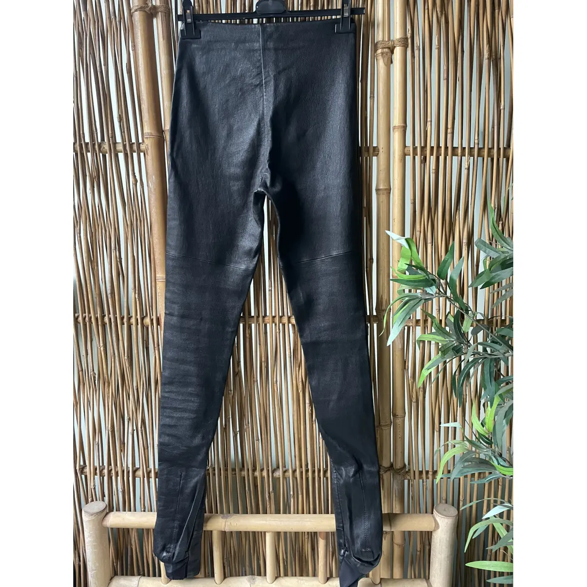 Leather leggings Maison Martin Margiela Pour H&M Black size 36 FR in Leather  - 30384601