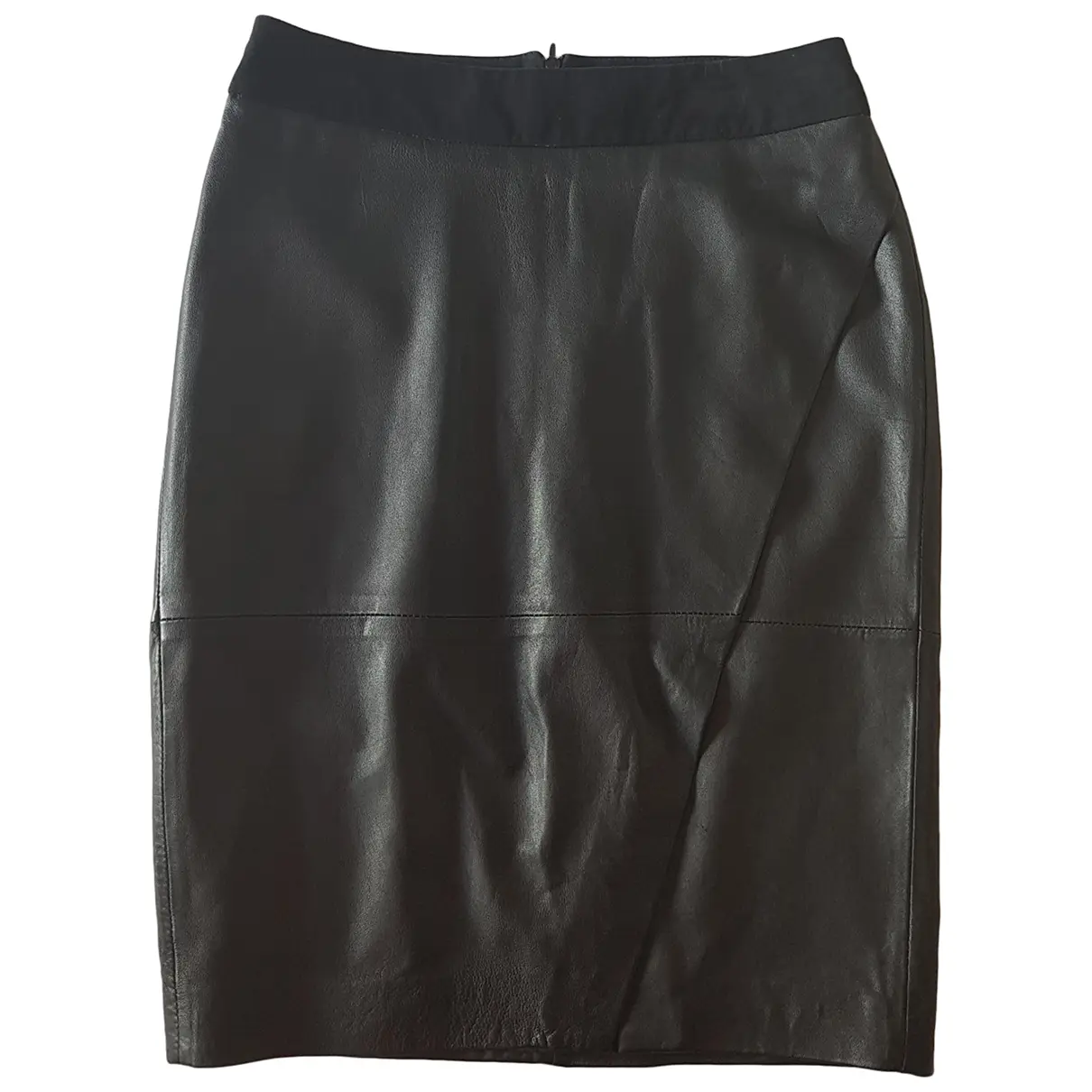 Leather mid-length skirt Mango