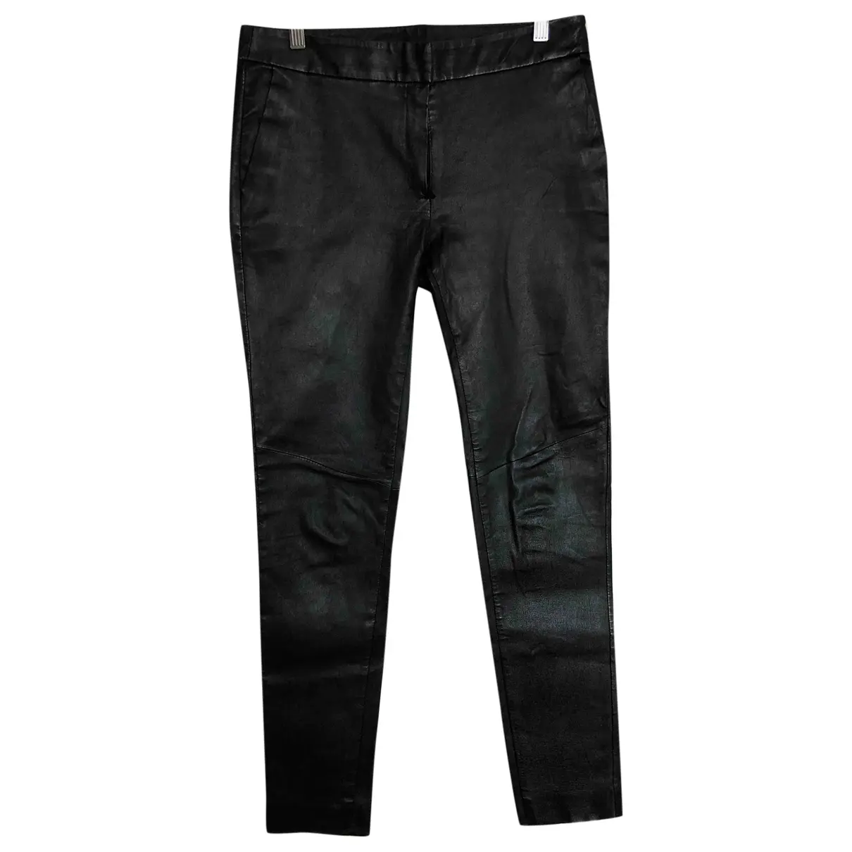 Leather slim pants Mango