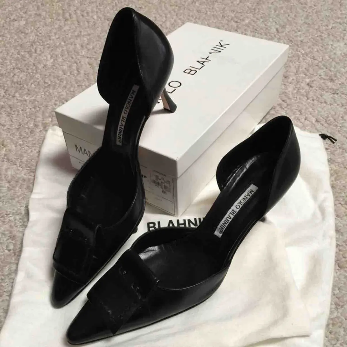 Leather heels Manolo Blahnik - Vintage