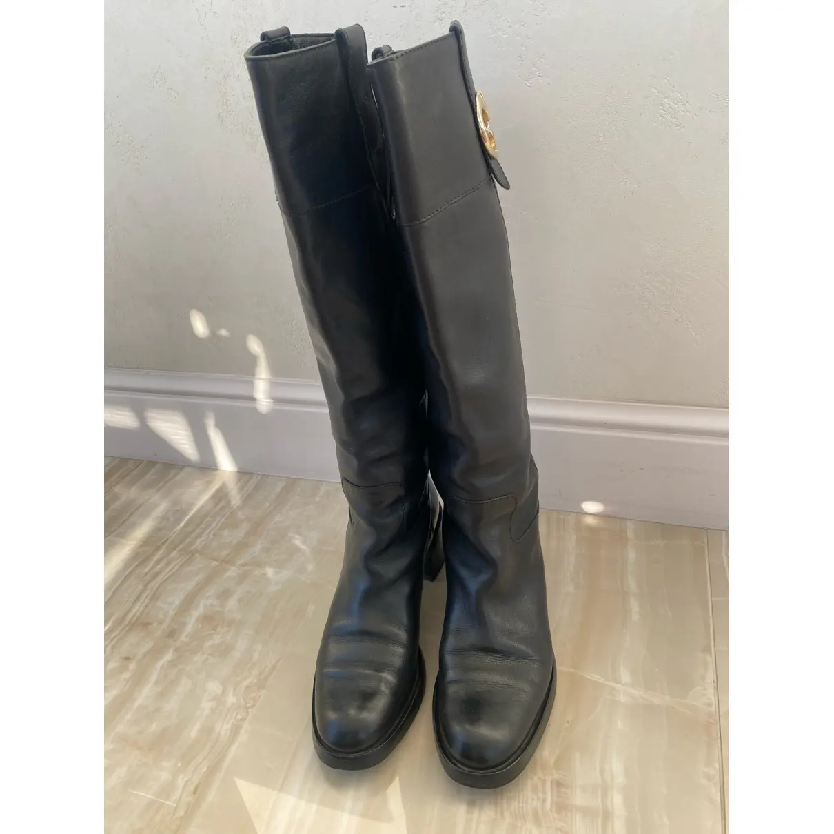 Marmont leather riding boots Gucci