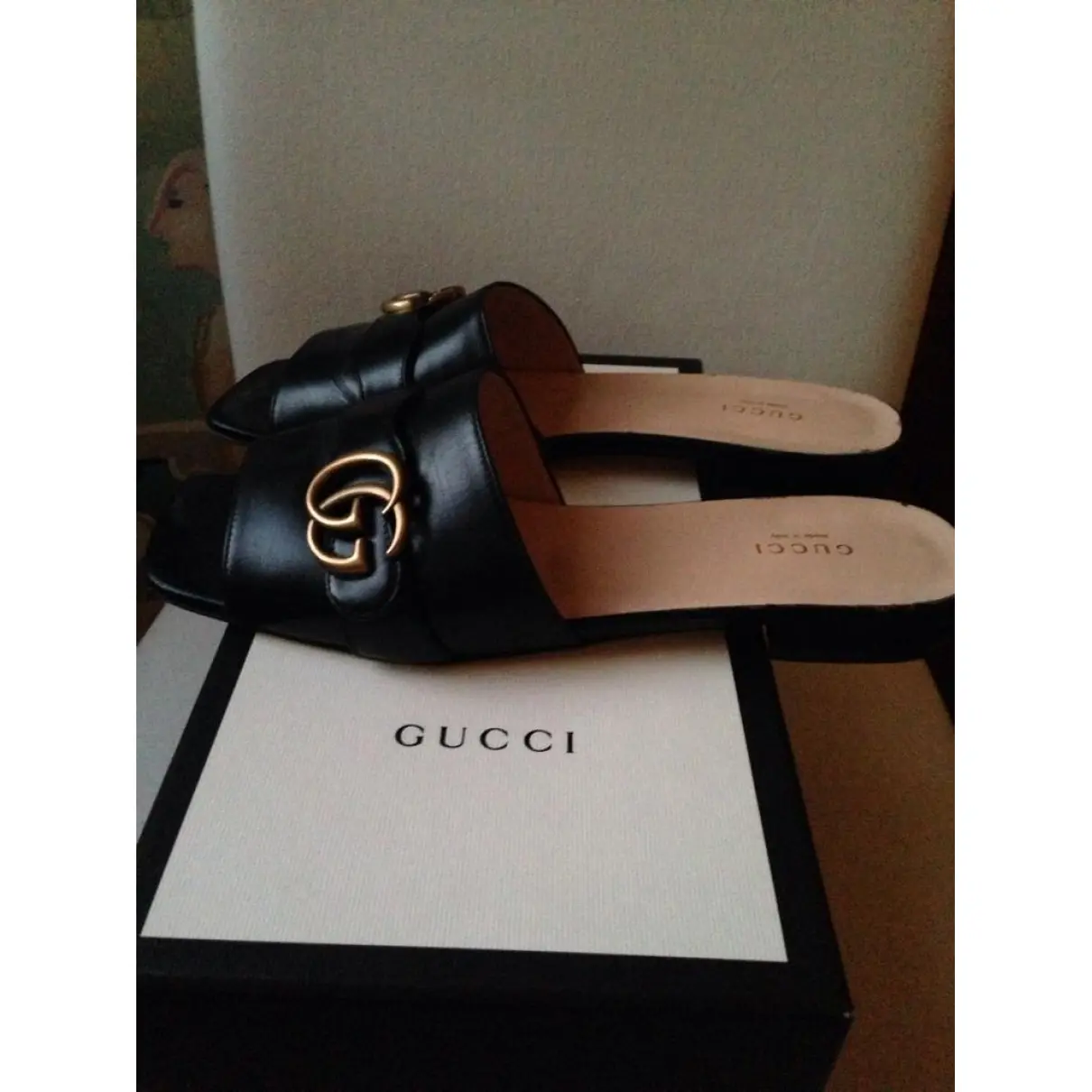 Buy Gucci Marmont leather mules online