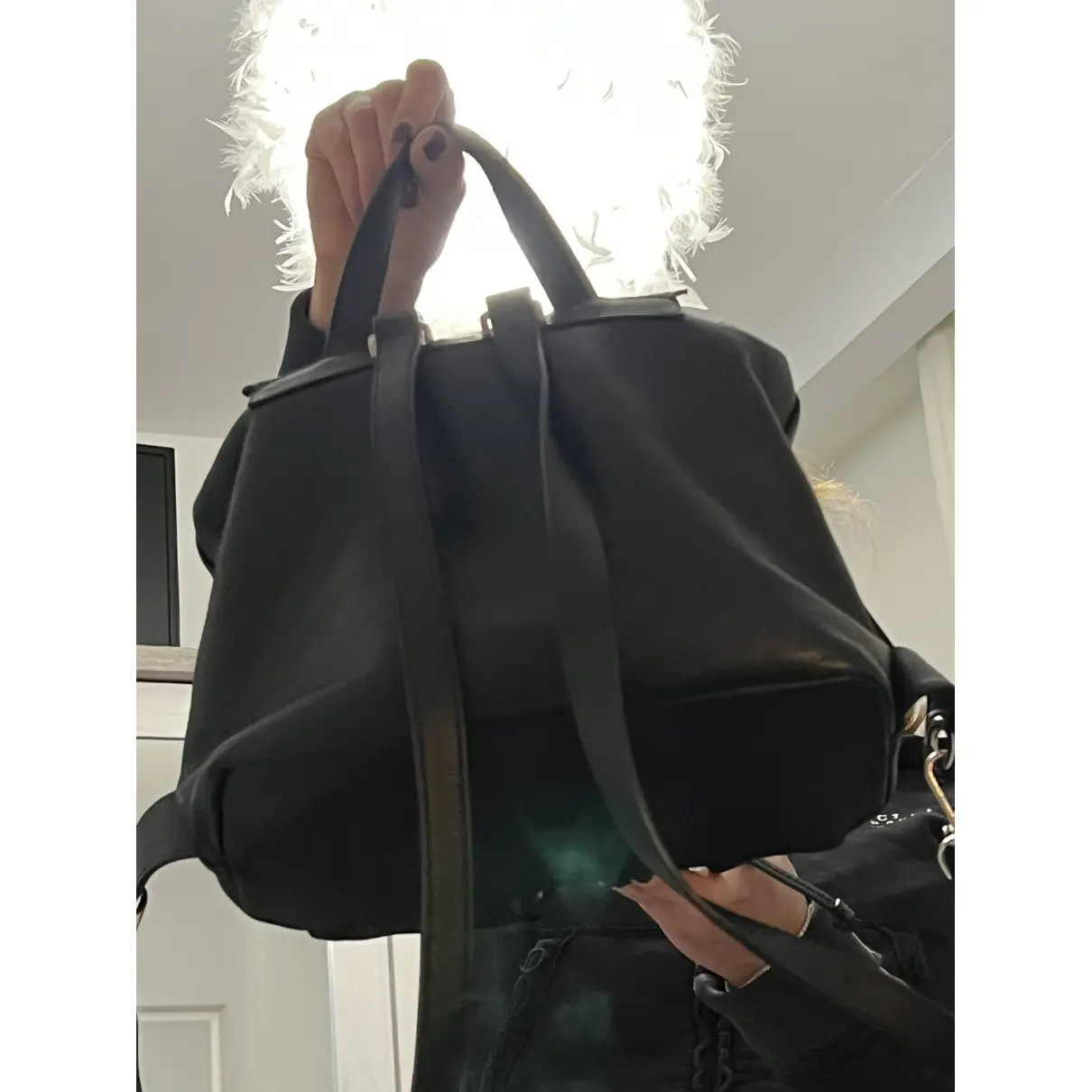 Leather backpack Massimo Dutti