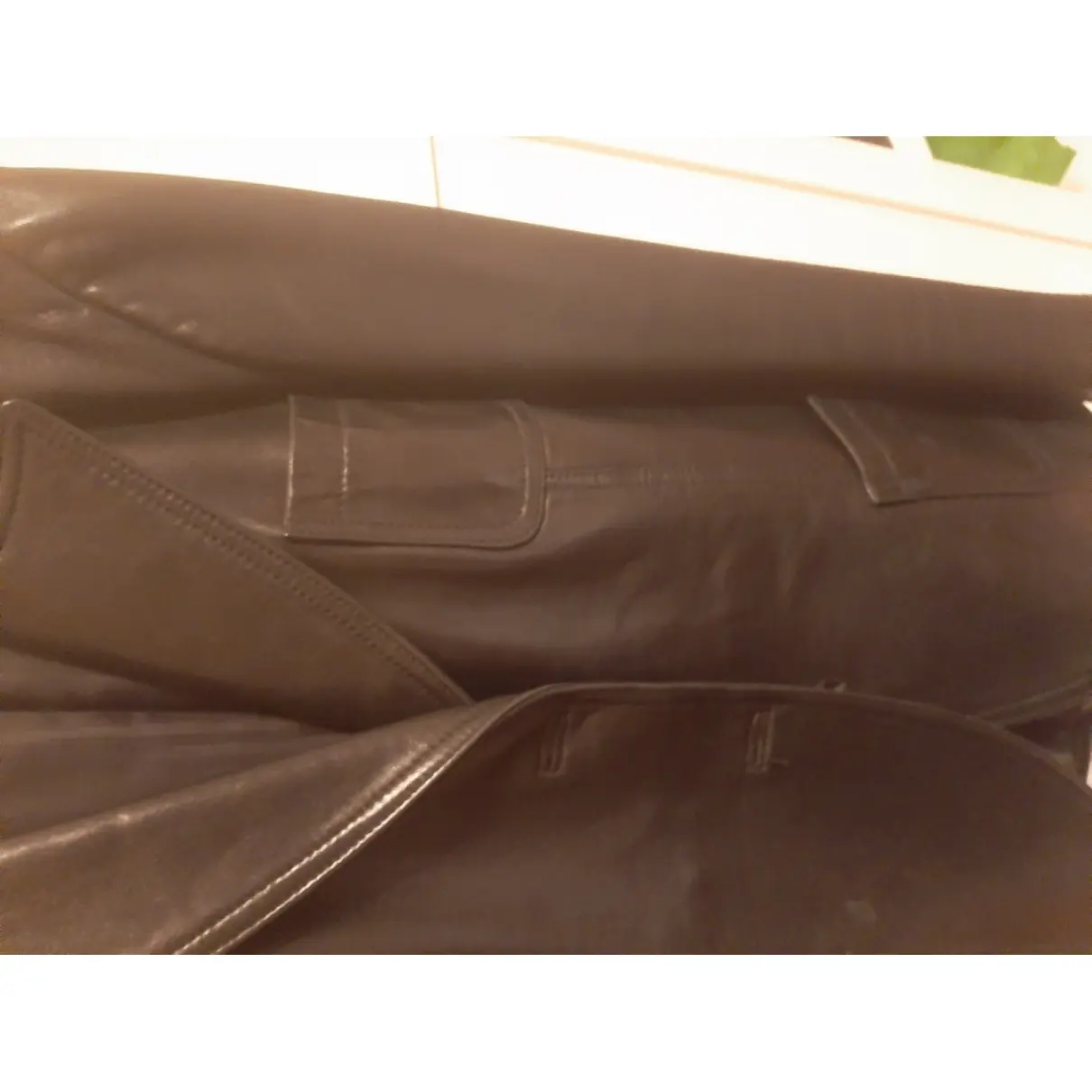 Buy Massimo Dutti Leather biker jacket online