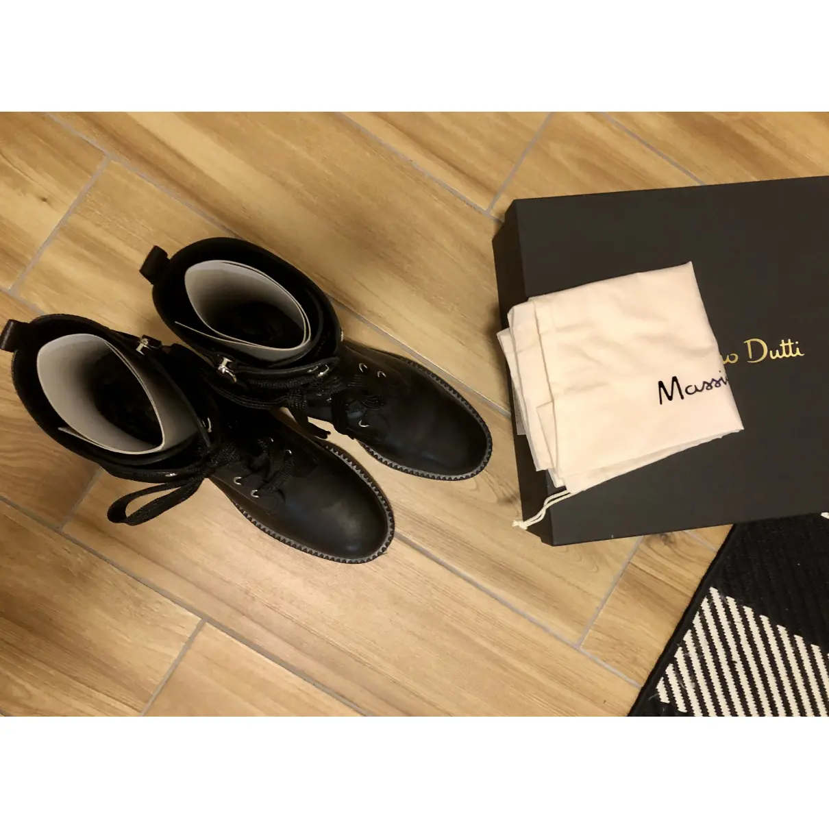 Buy Massimo Dutti Leather biker boots online