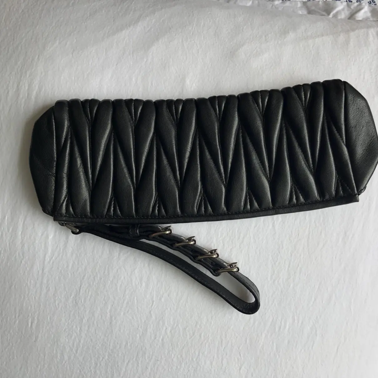 Buy Miu Miu Matelassé leather clutch bag online