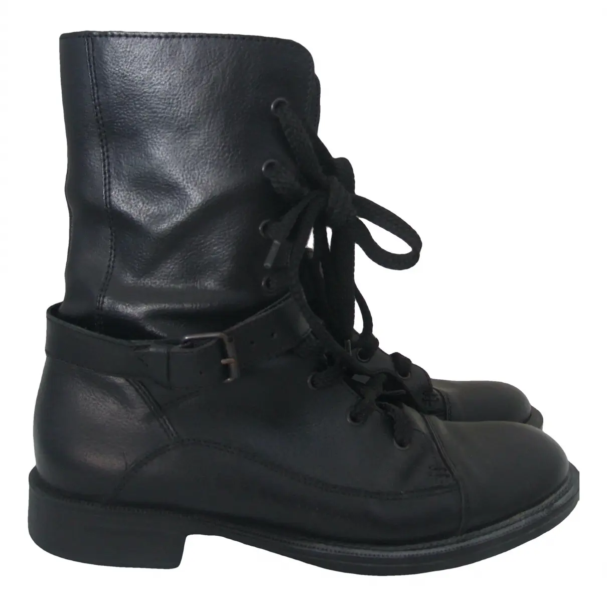Leather biker boots