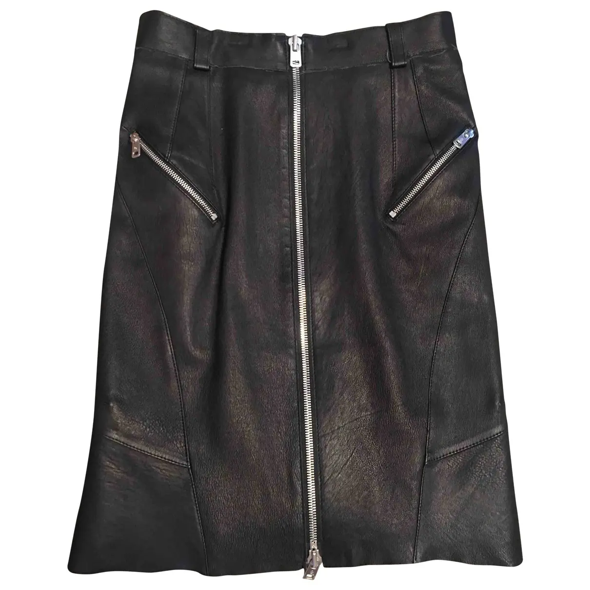 Leather mid-length skirt Mcq