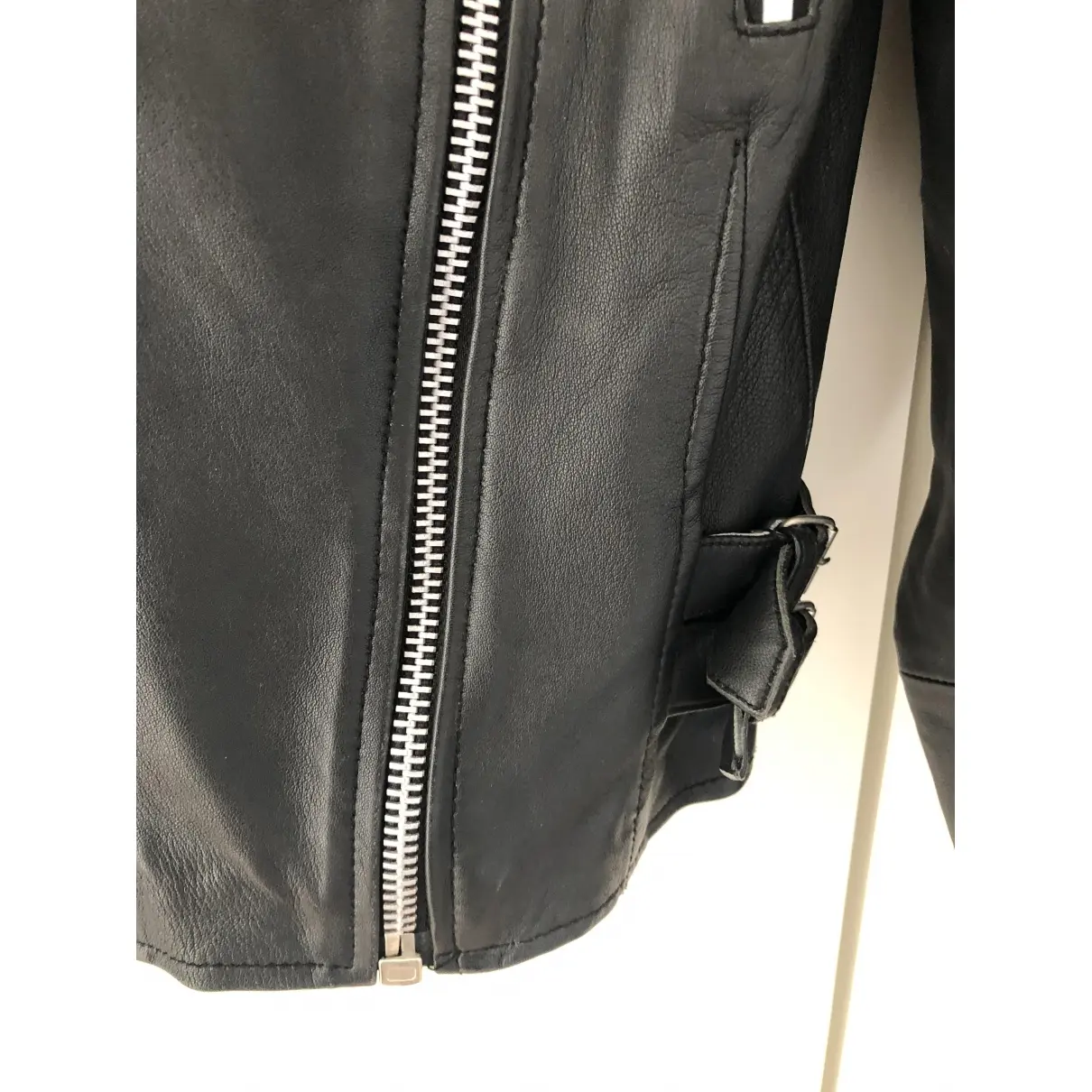 Leather biker jacket Meotine
