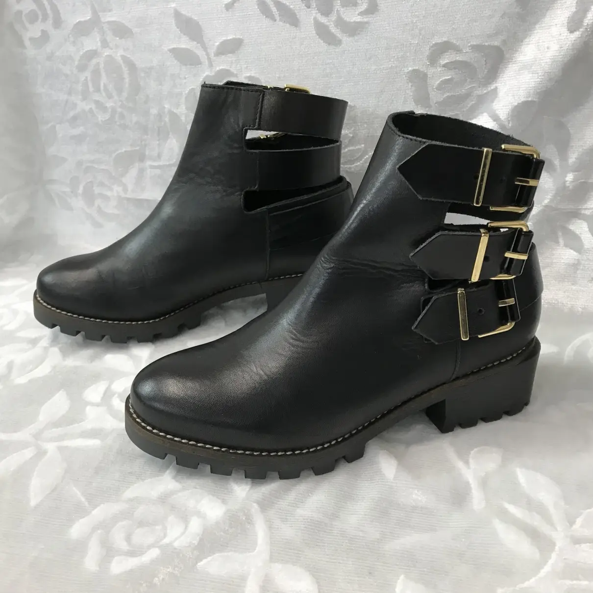 Buy Miista Leather buckled boots online