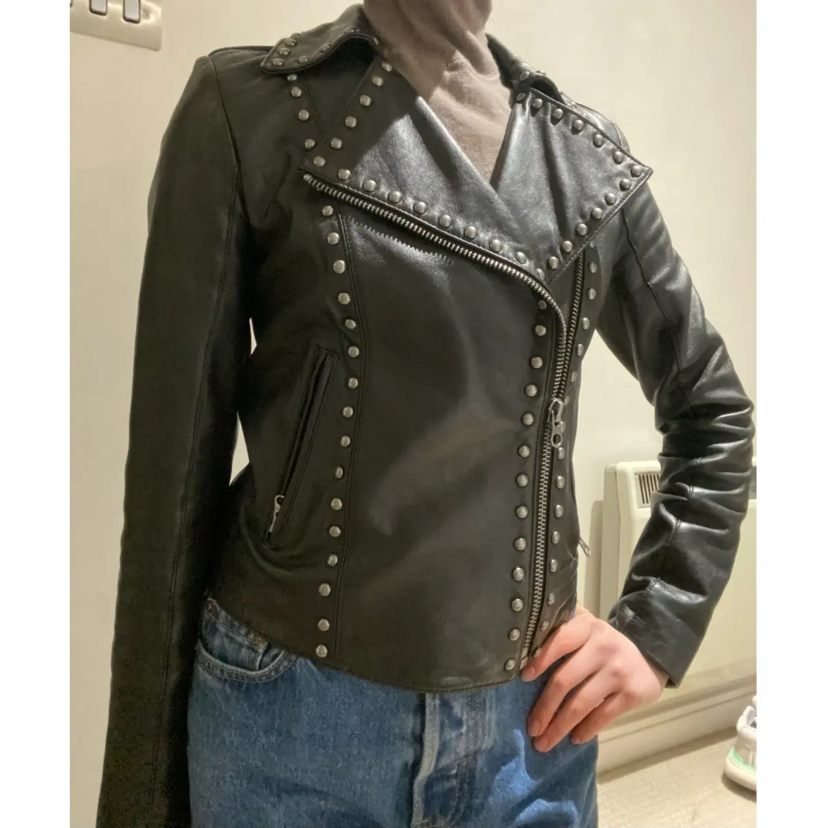 Leather biker jacket MISS SIXTY