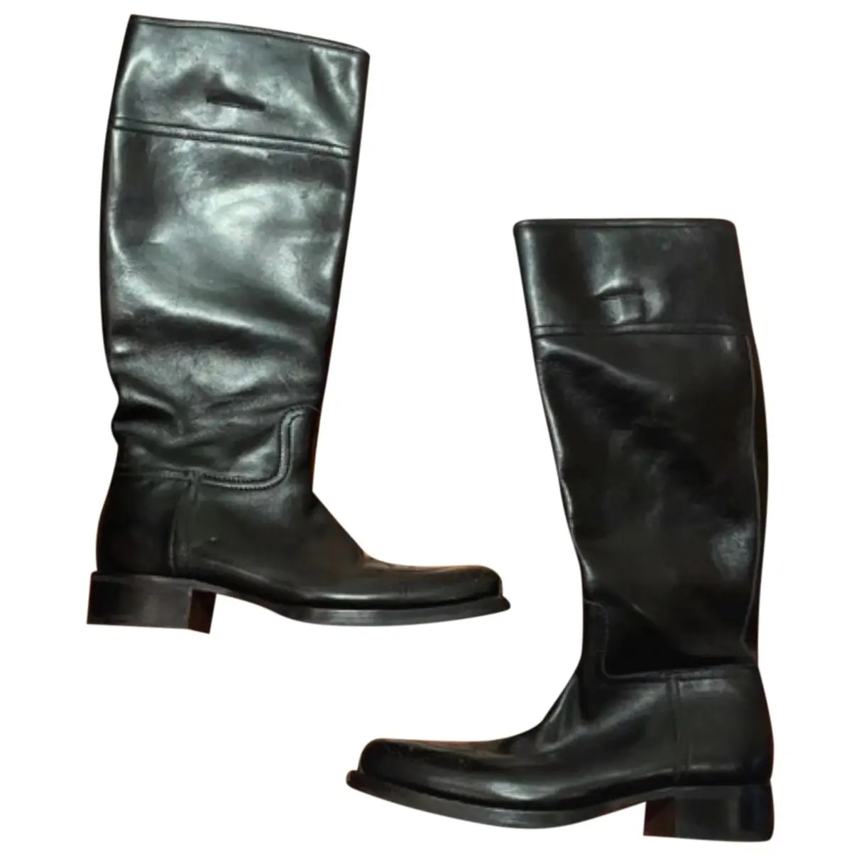 Leather riding boots Miu Miu