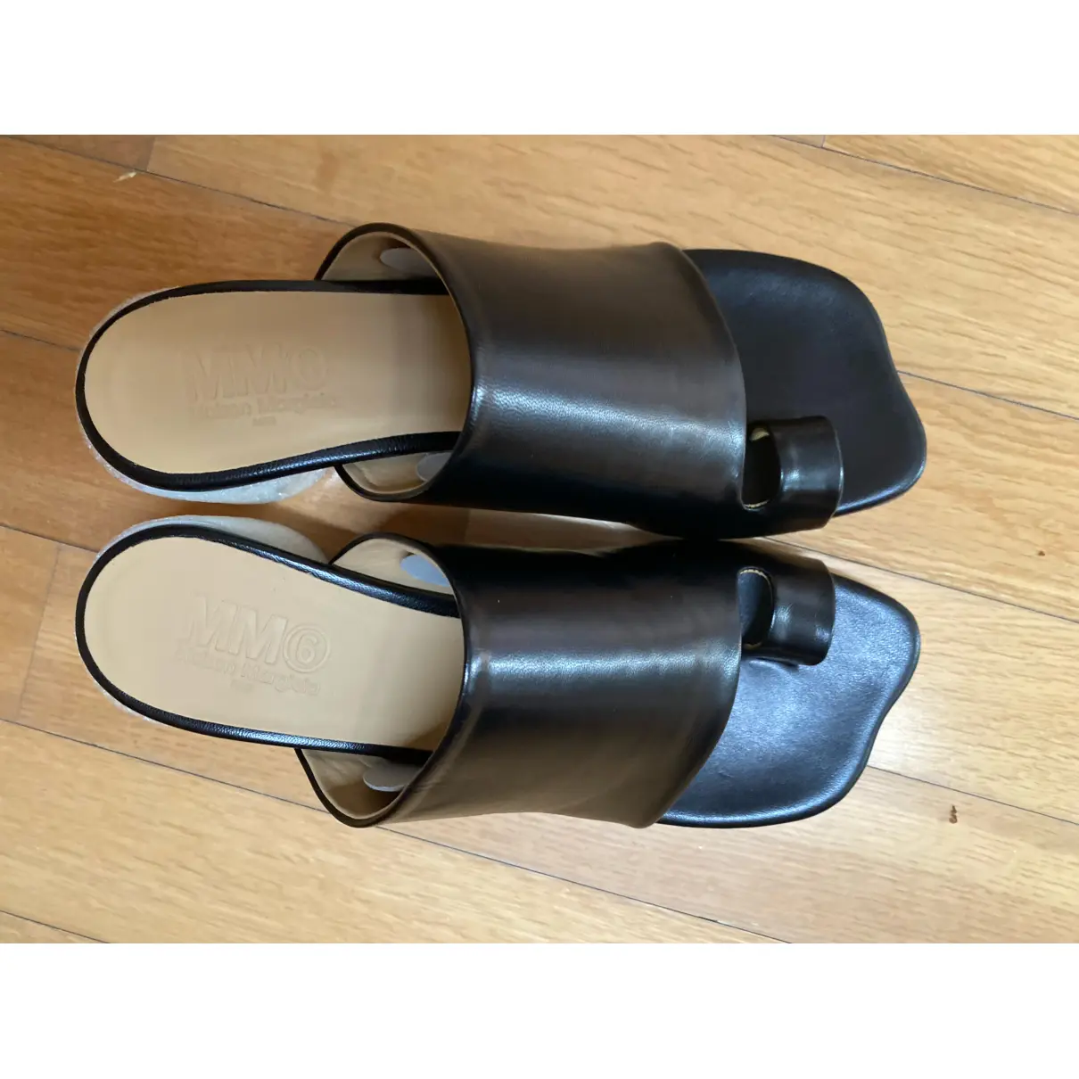 Buy MM6 Leather mules online
