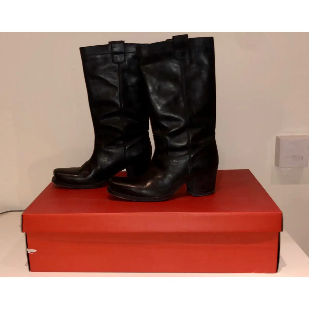 Leather biker boots Moma